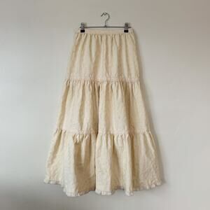 vintage cream country set victorian prairie maxi skirt